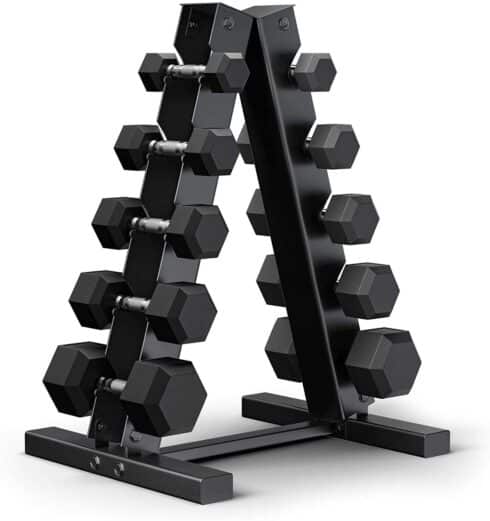 Epic Fitness Hex Dumbbell Set with Stand