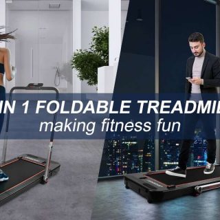 LSRZSPORT 2 in 1 Folding Treadmill