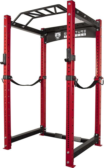 Signature Fitness SF- 3 Power Cage, Squat Rack, J-Hooks, Safety Straps